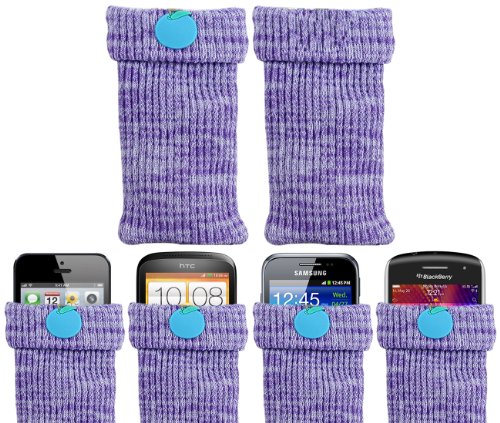 iTALKonline UNIVERSAL PURPLE Sock Case Cover Pouch With Detachable Strap LG Optimus L3 II L3 2