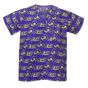 Buy ECU Logo East Carolina University Pirates Scrubs Top Shirt-Size XXL- 100% Natural Cotton - NOT...