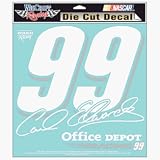 #99 CARL EDWARDS 8X8 DIE CUT DECAL WHITE AND SILVER