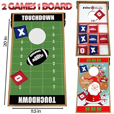 Junior Cornhole Bean Bag Toss Game - Great for Outside Yard Kids Games - Tic Tac Toe and Cornhole Party Games for Kids.