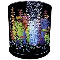 GloFish Half Moon Aquarium with Blue LED Bubbler, 3-Gallon
