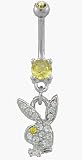 June Birthstone Playboy Belly Button Ring
