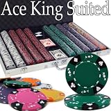 1000 Ct Ace King Suited Poker Chip Set w/ Aluminum Case 14 Gram Chips - Free WPT Book