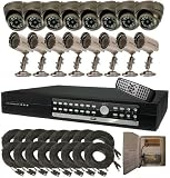 CIB R1601W500G8653-8401 16CH Network Security Surveillance DVR 1000GB 16 CCD Cameras KIT. Eagleeyes Software.