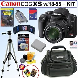Canon EOS Rebel XS - Digital camera - SLR - 10.1 Mpix - Canon EF-S 18-55mm IS lens - optical zoom: 3 x - supported memory: SD, SDHC - black