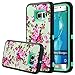 Galaxy S6 Edge Plus case , E LV Samsung Galaxy S6 Edge Plus Hybrid Armor Protection Defender Case Cover for Samsung Galaxy S6 Edge Plus - [FLOWER]