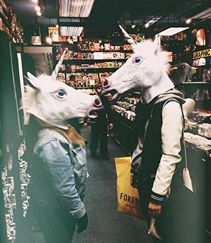 Beauty Funny Halloween Costumes Mask for Masquerade Cosmetics, Coolest Halloween Animal Mask Latex Unicorn Mask Adult Venetian Mask, One Size Fits All, Costume Mask Scary Funny Costumes Female Mask Facial At Home, Cool Hats Masking for Crazy Party (white)