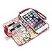 iPhone 6S Case, Terrapin [Floral Interior] Premium PU Leather Wallet Case with Card Slots, Cash Compartment and Detachable Wrist Strap for iPhone 6 / 6S (Red with Lily Floral Textile Interior)