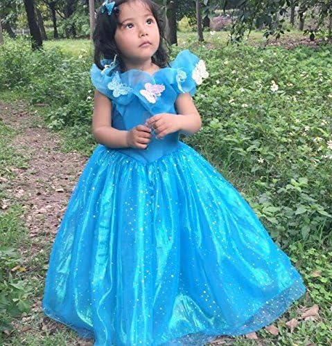 2015 Cinderella dress girl's dress for your lovely little princess child (110cm，suit for 3-4 years child)