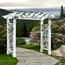 Hot Sale New England Arbors Fairfield Grande 7.25-ft. Vinyl Pergola Arbor