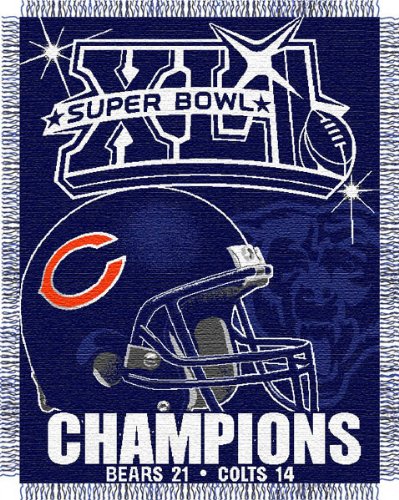 Chicago Bears Super Bowl XLI Champions Woven Jacquard Throw