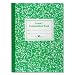 Roaring Spring, Grade 1 Ruled Composition Book, 9 3/4'' x 7 3/4'', GREEN Flexible Marble Cover. 50 sheets - 100 pages. Model # 77920. Sold per Book