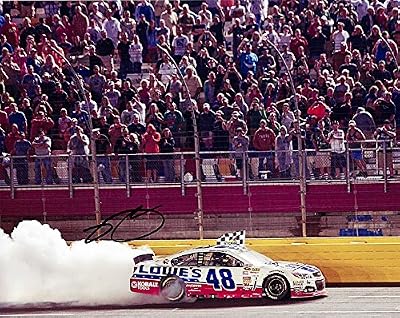 AUTOGRAPHED 2013 Jimmie Johnson #48 Lowes Patriotic ALL-STAR WIN BURNOUT Signed 8X10 Picture NASCAR Glossy Photo with COA