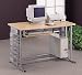 All new item Brushed aluminum finish computer desk with wood top