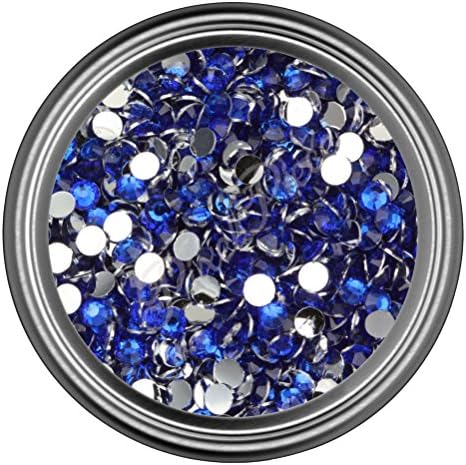 Dark Blue Resin Rhinestones in 2mm 3mm 4mm 5mm 6mm for Flatback Nail Art Cabochon Diy Decoration and Craft (6MM - 250 Pieces)