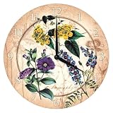 Botanical Wood Clock - 12 