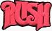Rush - Pink on Black Logo - Embroidered Iron On or Sew On Patch