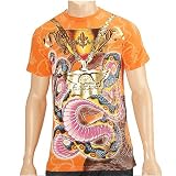 Ed Hardy - NEW: Christian Audigier, Designer of Ed Hardy Snake Mens S/S All Over Multi Rhinestone Tee - Orange.