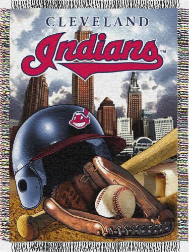 MLB Cleveland Indians 48-Inch-by-60-Inch Acrylic Tapestry Throw