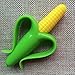 Mom Miya Baby Corn Or Banana Bendable Training Toothbrush With Hain Set For Infants (Corn)