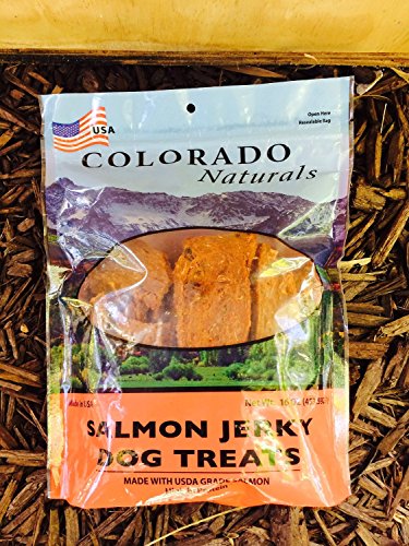Wild Caught Salmon Jerky Dog Treats. Made in USA with 100% U.S.D.A. Grade Salmon 1Lb