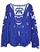 PrettyGuide Women's Semi Embroidery Floral Lace Blouse