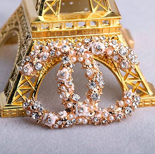 Justcharms Parrty Office Flower Small Faux Pearl pin crystal brooch White