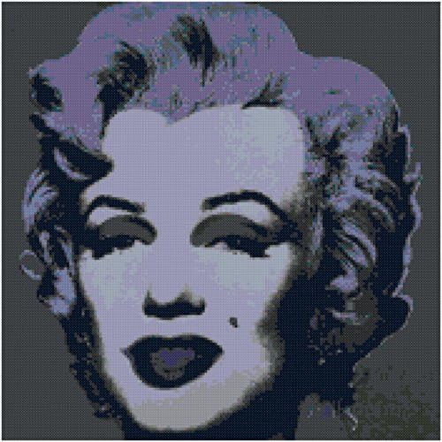 Andy Warhol Marilyn Monroe on Black Counted Cross Stitch Pattern