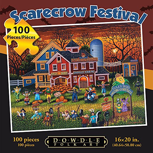 Jigsaw Puzzle - Scarecrow Festival 100 Pc By Dowdle Folk Art