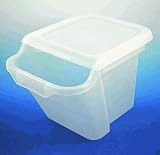 Covered Recycle Bin, Stackable Plastic, One Bin (Frosted Clear) (14H x 18.25W x 19.75D)