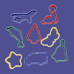 CKC9761 Clay Dough Cutters, Eight Different Cutters ,Assorted Colors by Chenille Kraft