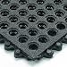 Wearwell Rubber 576 24/Seven GritWorks Anti-Fatigue Solid Mat, for Wet Areas, 3' Width x 3' Length x 5/8" Thickness, Black