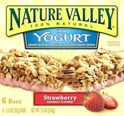 Nature Valley Chewy Granola Bars, Strawberry Yogurt, 6-Count Boxes (Pack of 6)