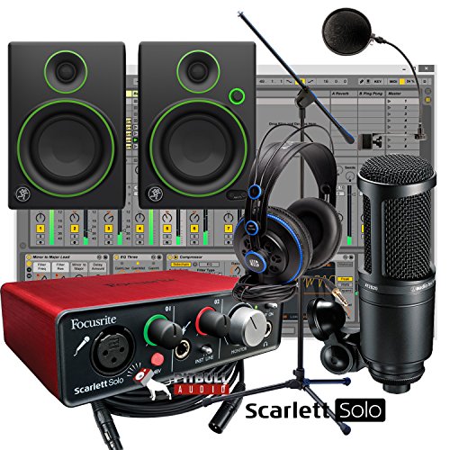 Focusrite Scarlett Solo Home Recording Studio Bundle w/ Mackie CR4 AT-2020 Mic Focusrite Scarlett Solo Home Recording Studio Bundle w/ Mackie CR4 AT-2020 Mic