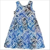Girls Tie Back Batik Sundress-Blue-Fossils-5