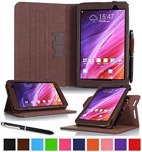 roocase ASUS MeMO Pad 7 ME176CX Case - Dual View Multi-Angle Stand 7-Inch 7" Tablet Smart Cover - BROWN