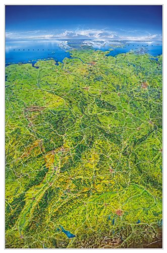 Das große Deutschland-Panorama. Poster-Karte: Deutschland von oben - plastisch wie noch nie