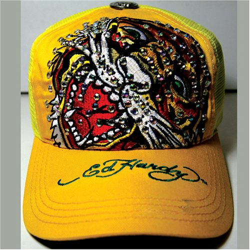 Buy Ed Hardy Rhinestone Yellow Tiger Cap / Hat