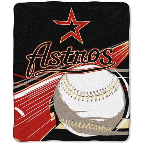 Houston Astros MLB Royal Plush Raschel Blanket (Big Stick Series) (50x60