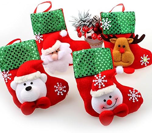 Aixiaoxiqing Lovely Christmas Stocking Christmas Decoration Multi (6'' sequins set of 4 pcs)