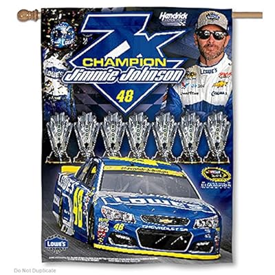 Jimmie Johnson 7-Time Sprint Cup Series Champion Vertical Flag