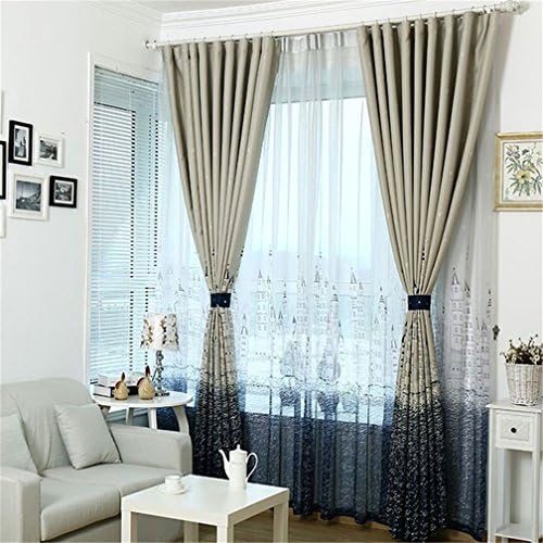 Ferand Cartoon Castle Stars Blackout Curtains Kids - Pinch Pleated 1 Panel - 52"Wx63"L
