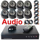 8 Surveillance Audio Dome Cameras H.264 Security 500GB HDD DVR CCTV System Internet Access Smart Phone 3G Mobile Phone View
