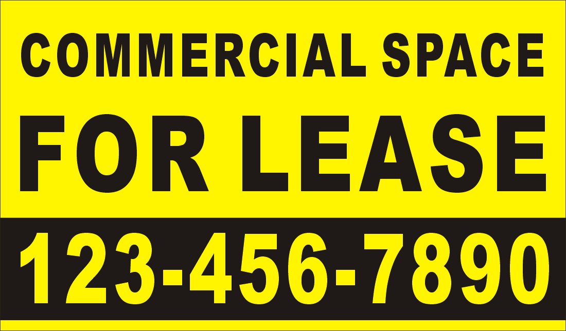 Amazon.com : 3ftX5ft Custom Printed COMMERCIAL SPACE FOR LEASE ...