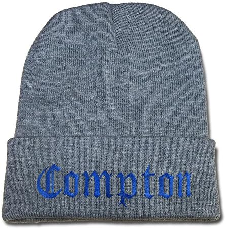 HAIHONG N.W.A Straight Outta Compton Logo Beanie Fashion Unisex Embroidery Beanies Skullies Knitted Hats Skull Caps - Grey