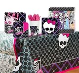 Monster High Deluxe Party Supplies Pack Including Plates, Cups, Napkins, and Tablecover- 16 Guests