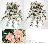 TWO 34" Artificial Azalea Hanging Flower Bushes