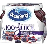 Ocean Spray 100% Juice Cranberry Concord Grape, 10 Ounce Bottles (Pack Of 6 )