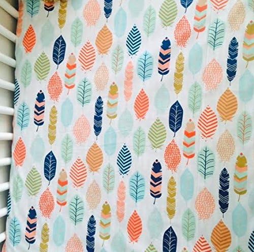 Fitted Crib Sheet in Bohemian Feathers