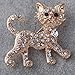 YAZILIND Pretty Gold Plated Full Shining Clear Crystal Cat Brooches and Pins Wedding for Women Gift